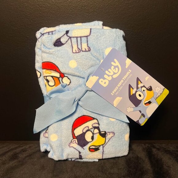 NEW Disney Bluey Blue Cotton 2 Pack Hand Towel Set 16”x28” - Picture 1 of 1